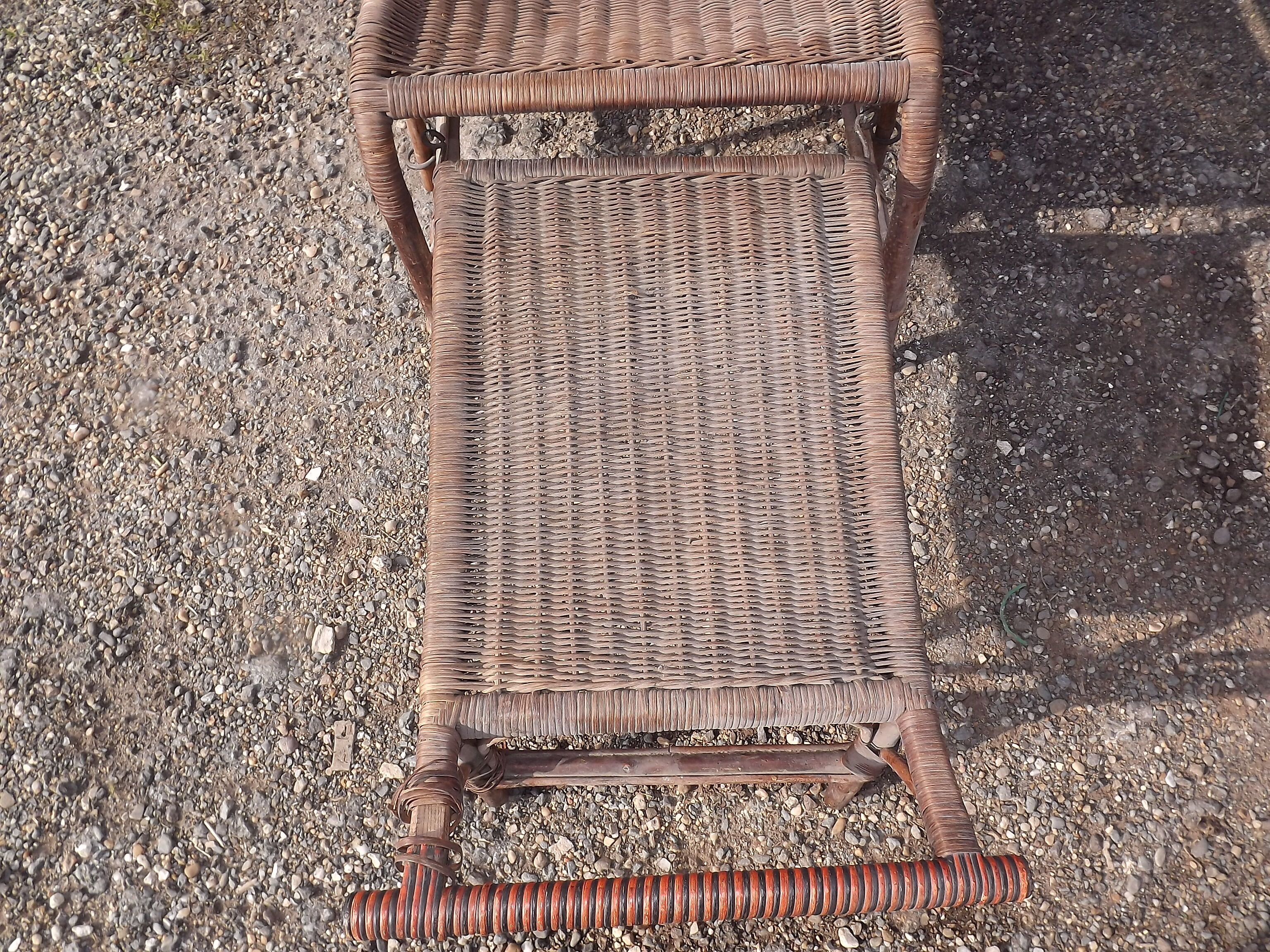 Wicker and rattan armchair 1900