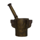Old apothecary mortar with fins and its bronze pestle