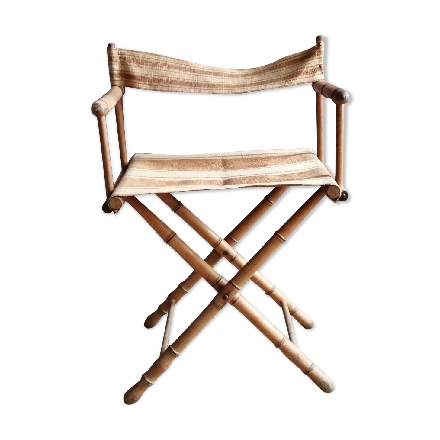 Fauteuil vintage pliant en rotin