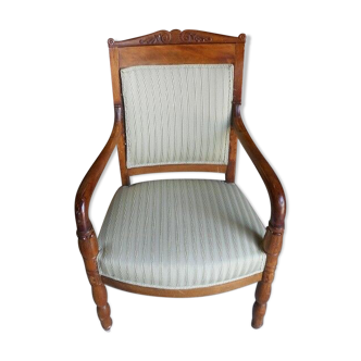 Empire chair padded green in noyer blond of the 19th siecle