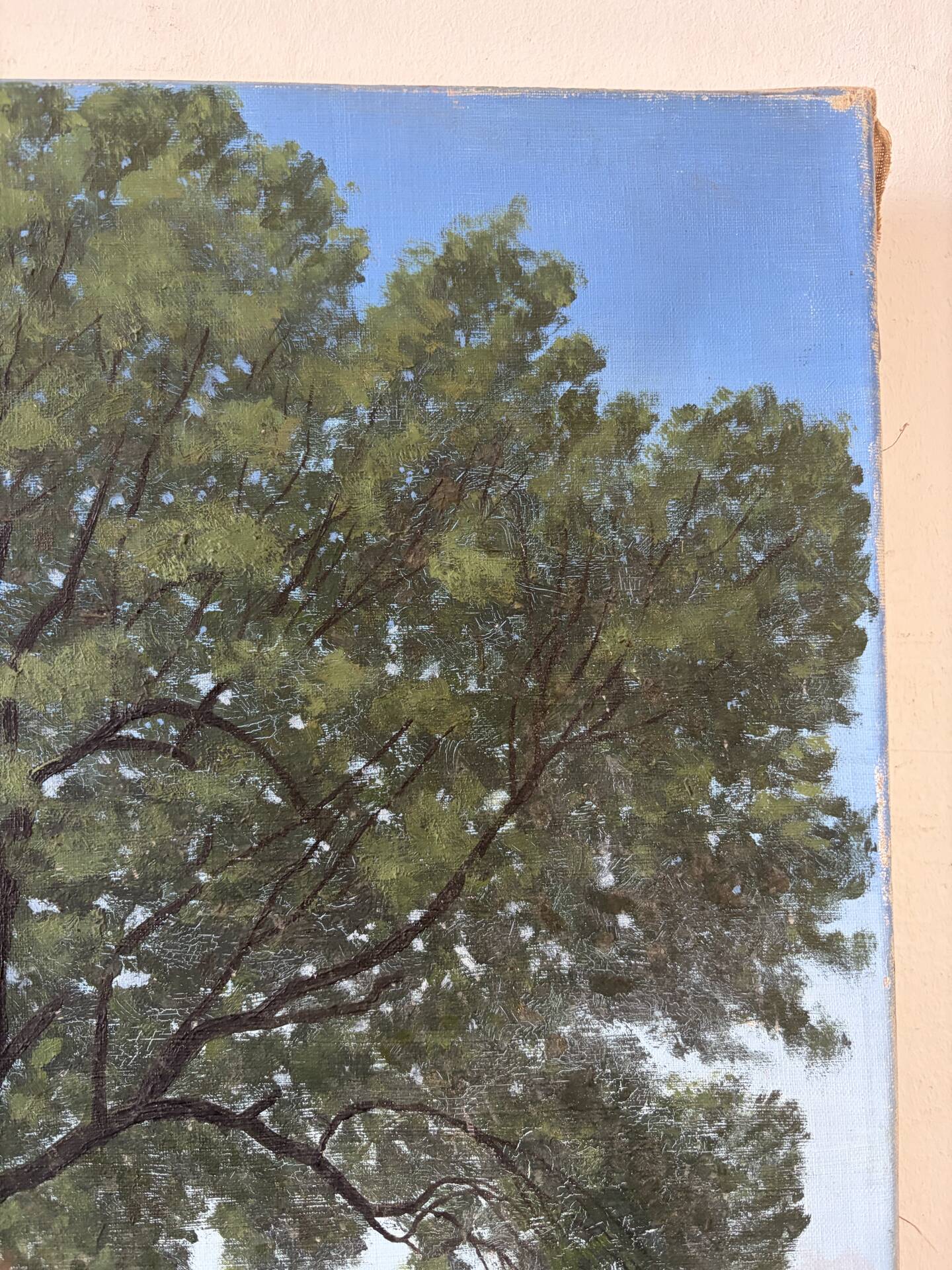 Vue sur le village, huile sur toile
