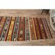 Tapis Kilim coloré en laine et coton fait main turc vintage des années 1970 98x405