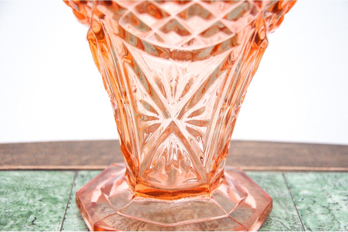 Rose pink vase, Poland, 20/30s