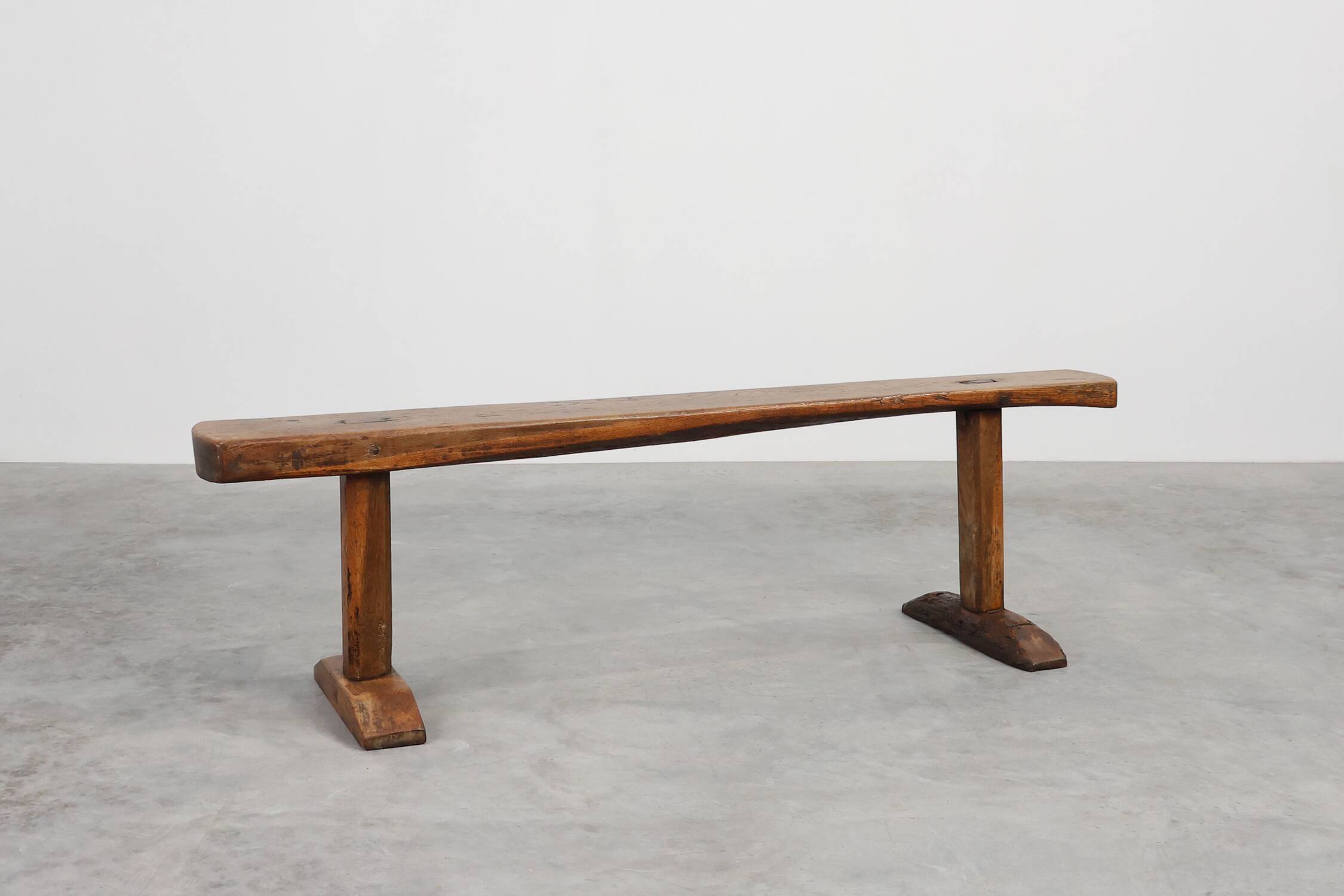 Pair of rustic Oak Benches, France, 1850