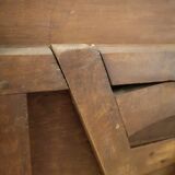 Round winemaker's table on original leather inlay gilded