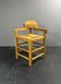 Dutch postmodern brutalist oak corner side chair with rush seat, 1970s