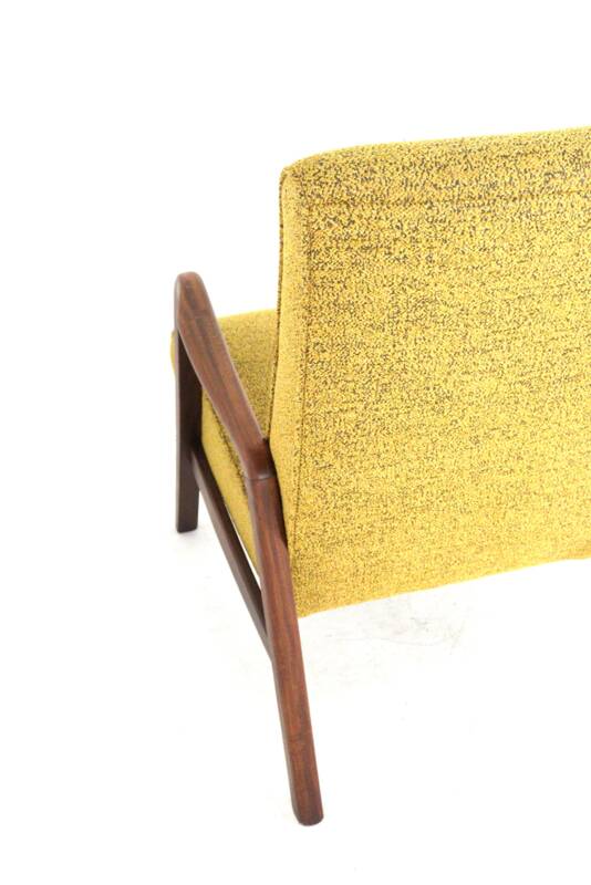 Knicos armchair in teak with yellow upholstery - very rare dutch design