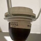 Large lamp signed Kostka vintage beige ceramic sphere