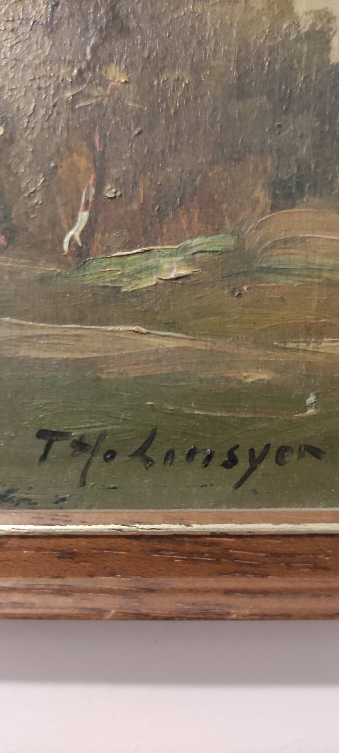 Oil on wood signed Th Linsyer