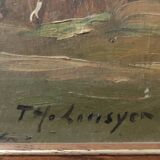 Oil on wood signed Th Linsyer