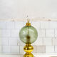 Table lamp in brass and blown glass, Caccia Dominioni style 60s