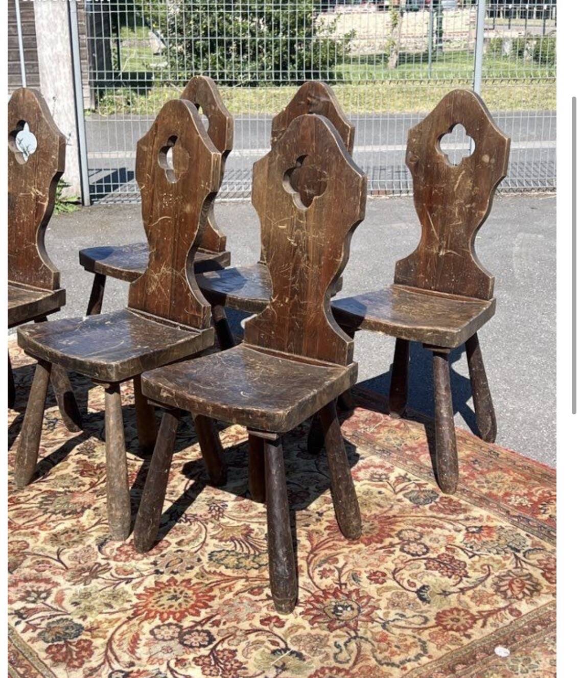 Lot 6 chaises brutalisées campagne montagne