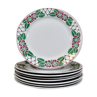 8 assiettes sarreguemines modèle turbigo assiettes anciennes