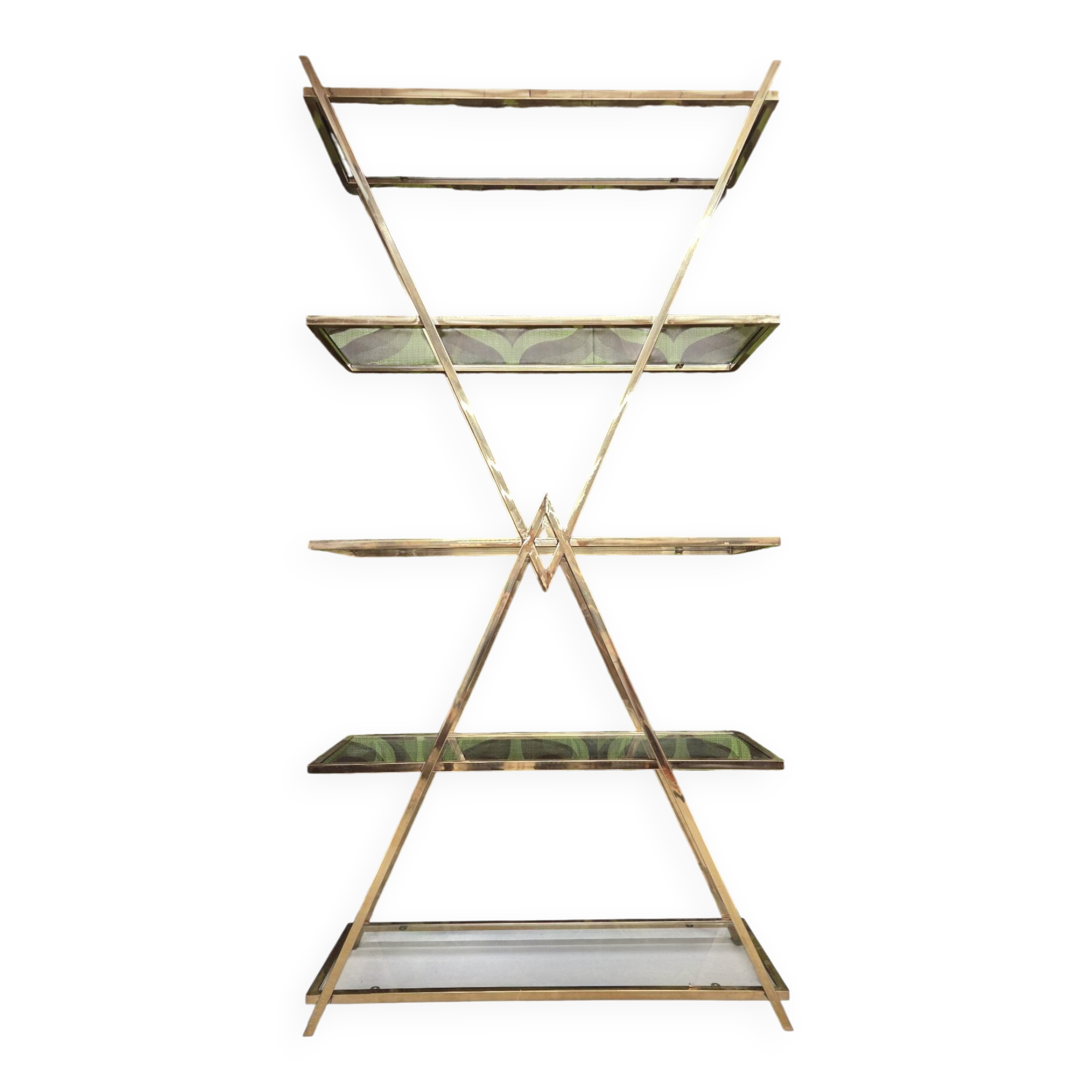 Etagère design en laiton année 80
