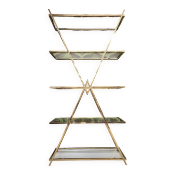 Etagère design en laiton année 80