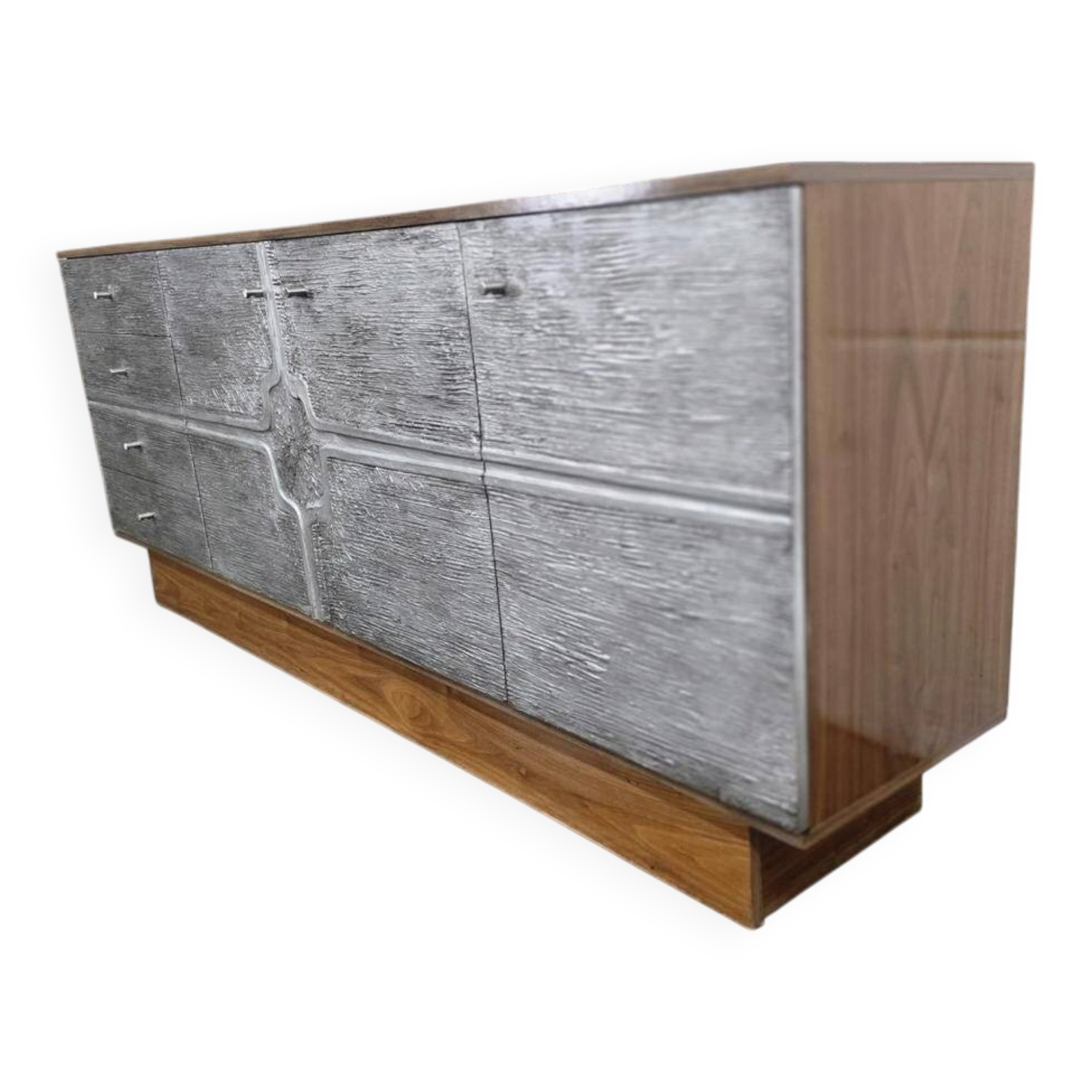 Vintage brutalist wooden sideboard / chest of drawers / buffet