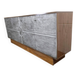 Vintage brutalist wooden sideboard / chest of drawers / buffet