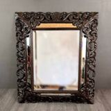 Grand miroir en bois sculpté, style baroque, xixe siècle