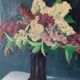 Tableau ancien bouquet de lilas