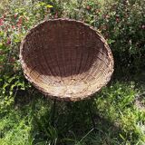 Round armchair rattan and rope Metal legs 50s/60s vintage