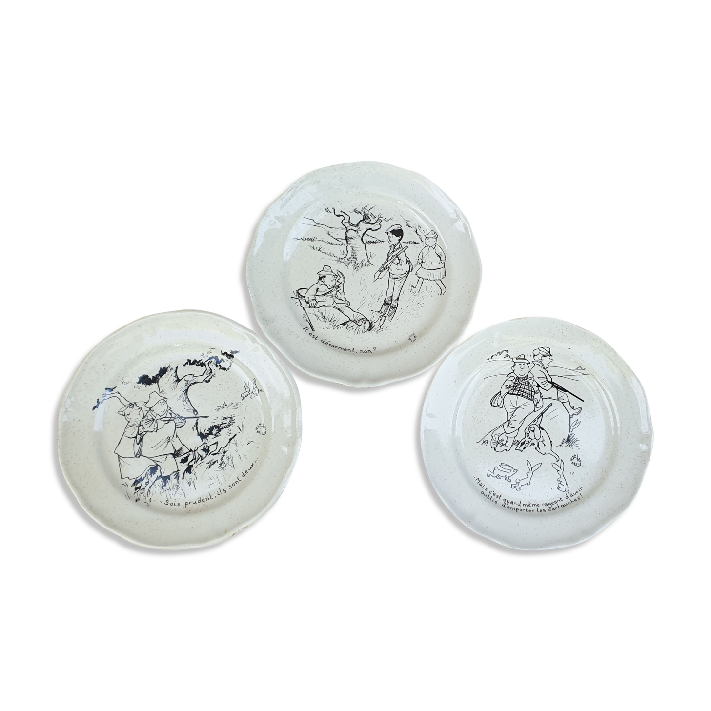 3 humorous plates by jean bellus