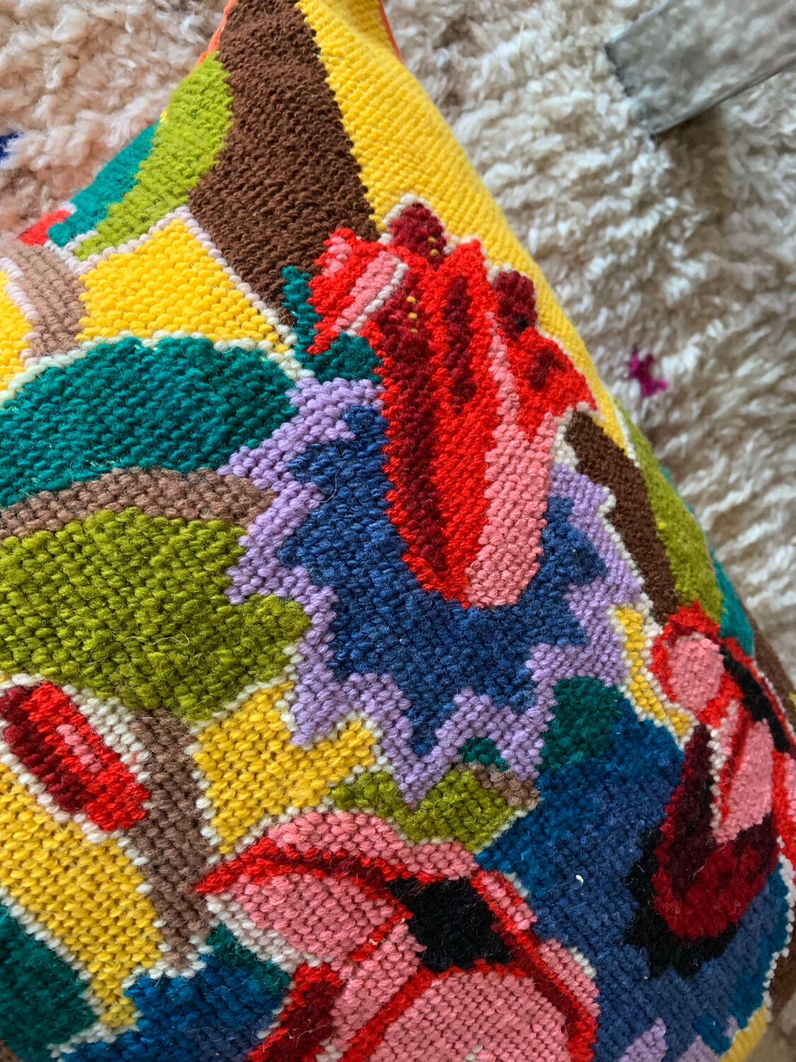 Vintage canvas cushion