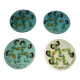 Set of 4 resin trays, inlaid with seahorses, fish, seaweed, and shells.