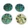 Set of 4 resin trays, inlaid with seahorses, fish, seaweed, and shells.