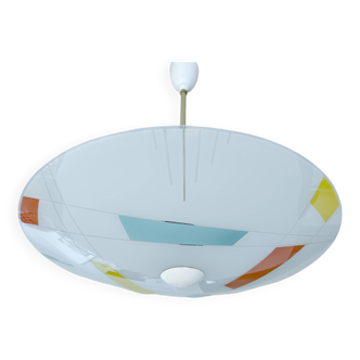 Vintage Mid Century Glass Pendant Light, 1950s