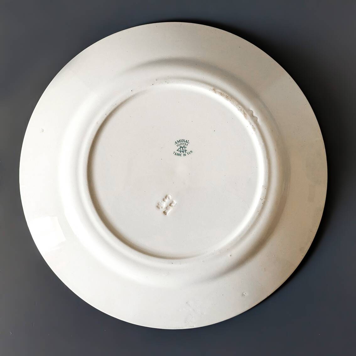 Creil & Montereau round ironstone platter "Admiral" D28.5cm