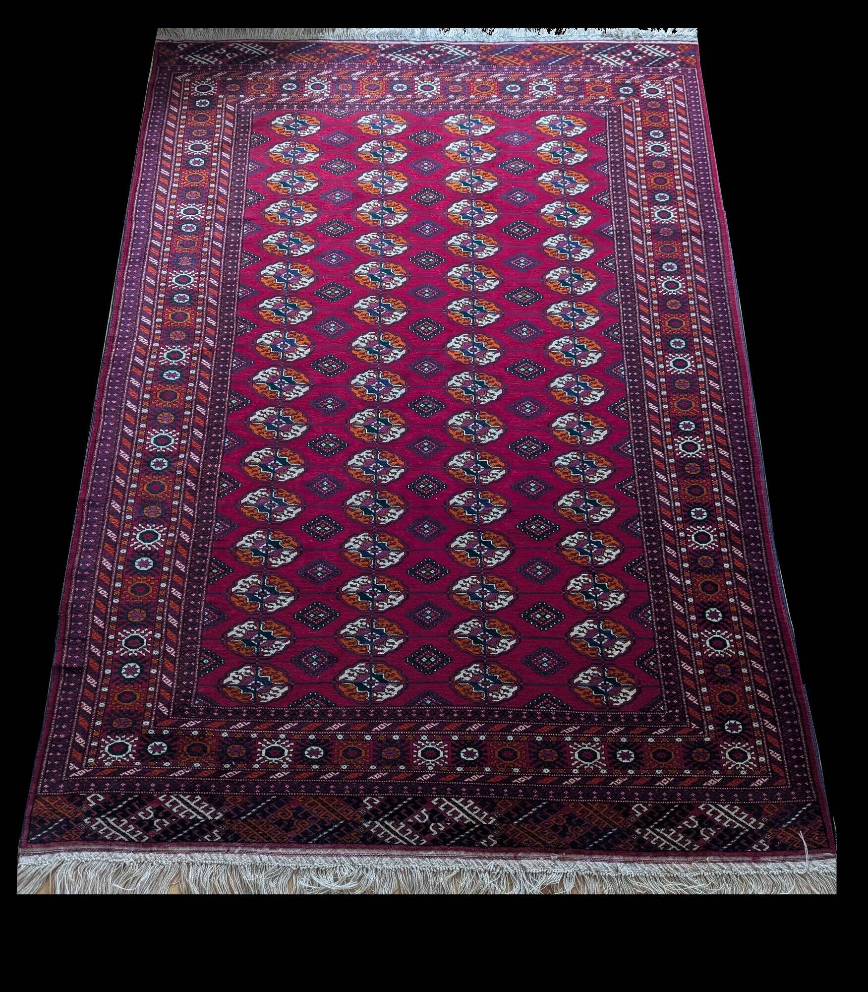 Turkmen Bukhara Oriental Rug: 2.70 X 1.65 Meters