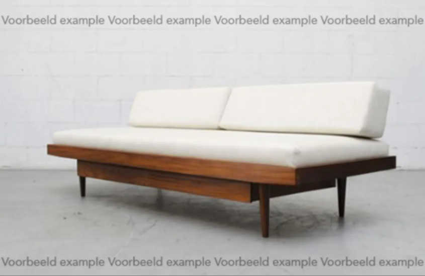 Teak daybed 1960s minimalist design with drawers