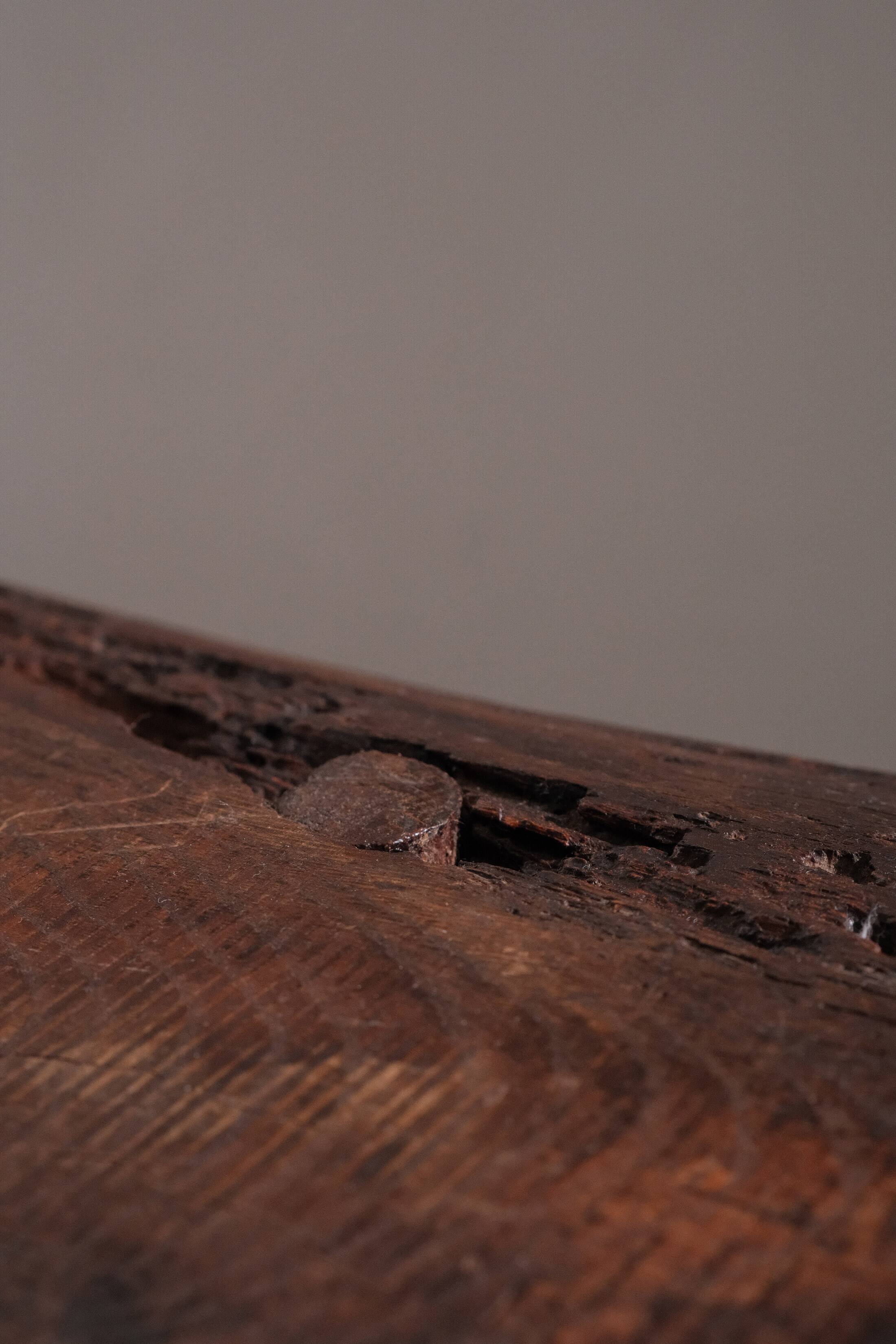 Coffee table in solid wood with organic shape