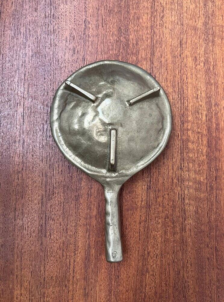 Brutalist Bronze Candle Holder, 1970s