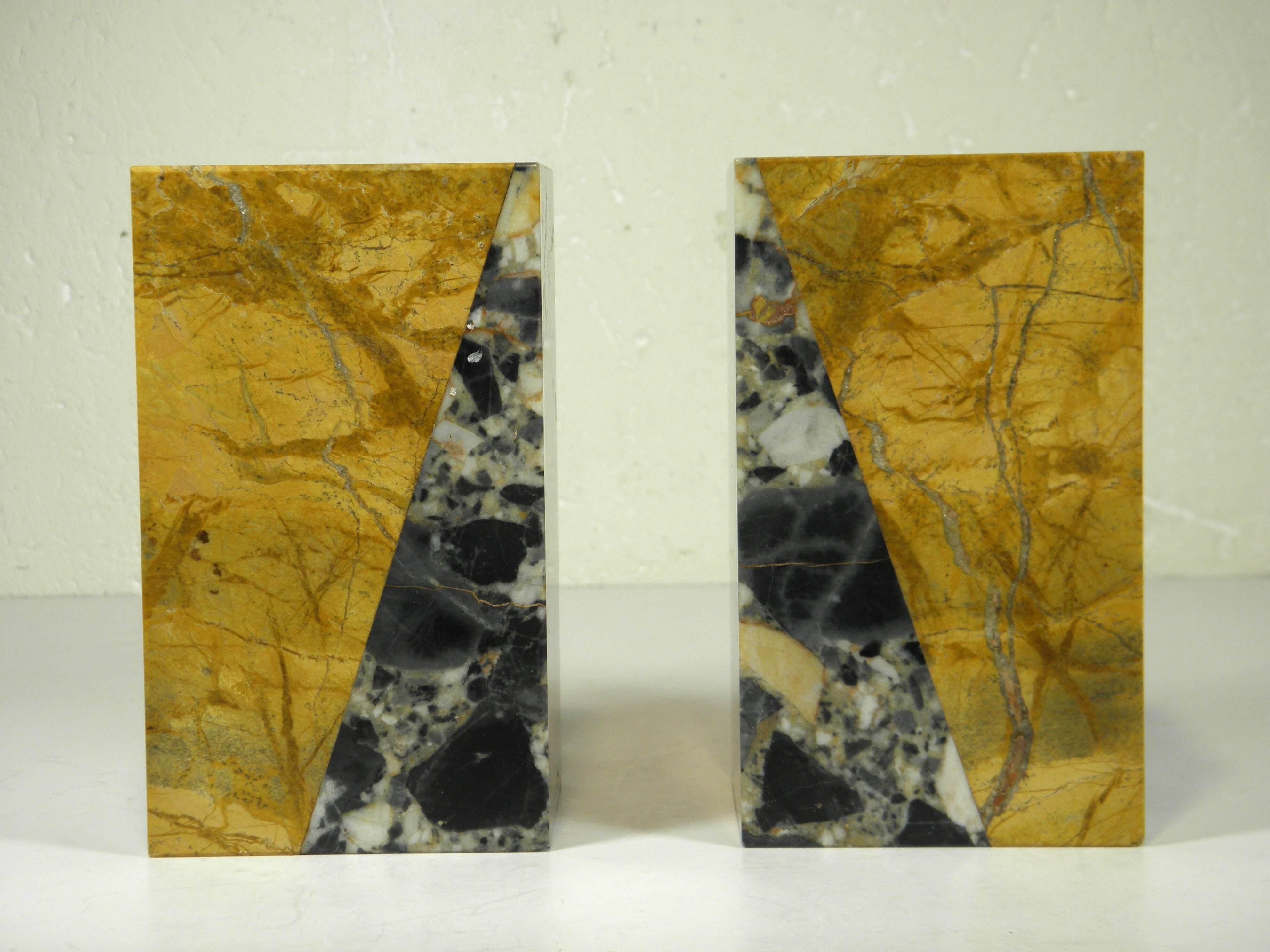 Pair of Art Deco marble bookends