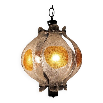 Suspension en verre de Murano par Mazzega, Italie années 70