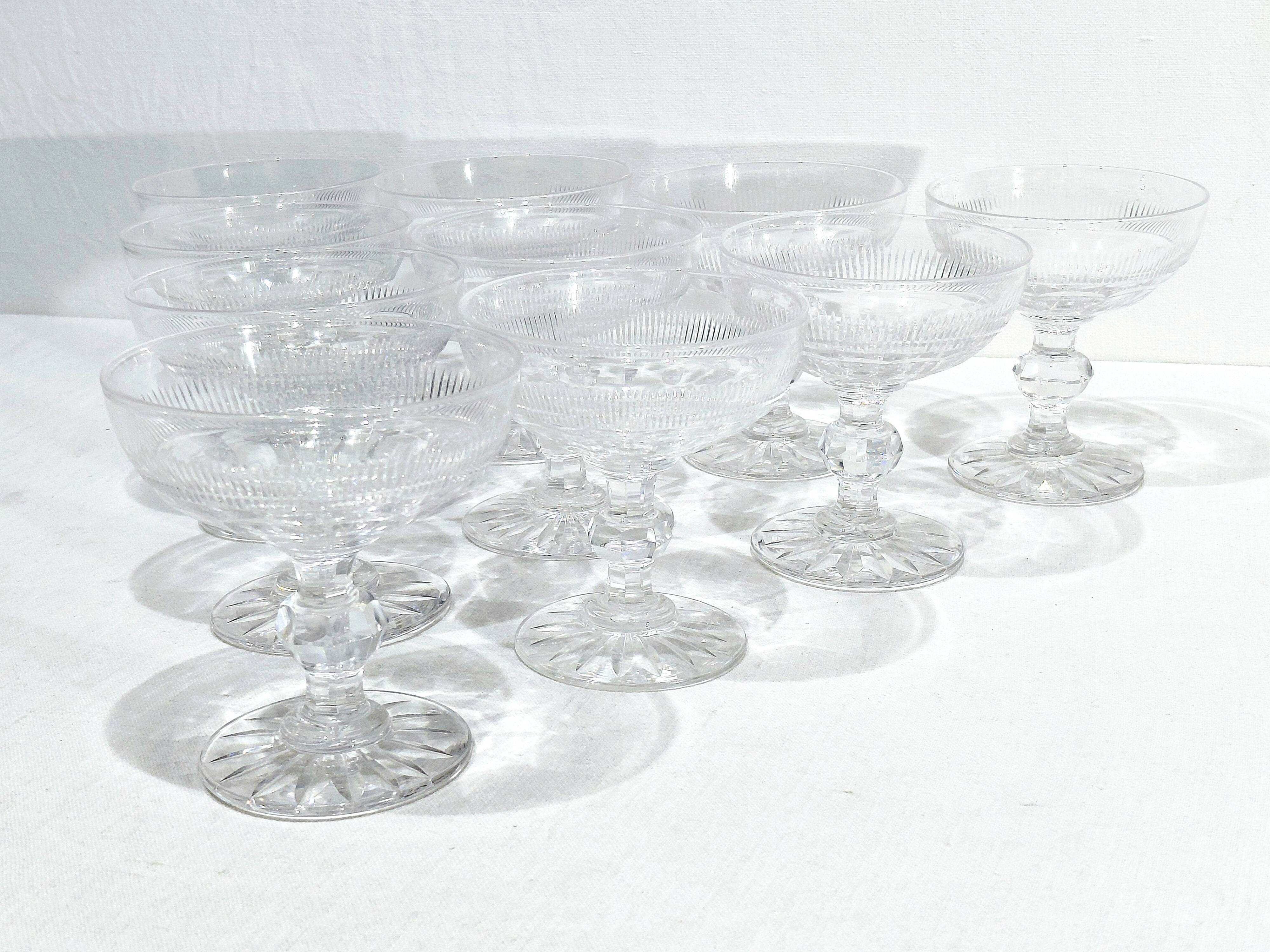 Baccarat - 10 champagne glasses catalogue 1841