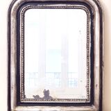 Ancien miroir Louis Phillipe, argenté à la feuille d'argent.