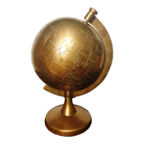 Old terrestrial globe in copper, brass