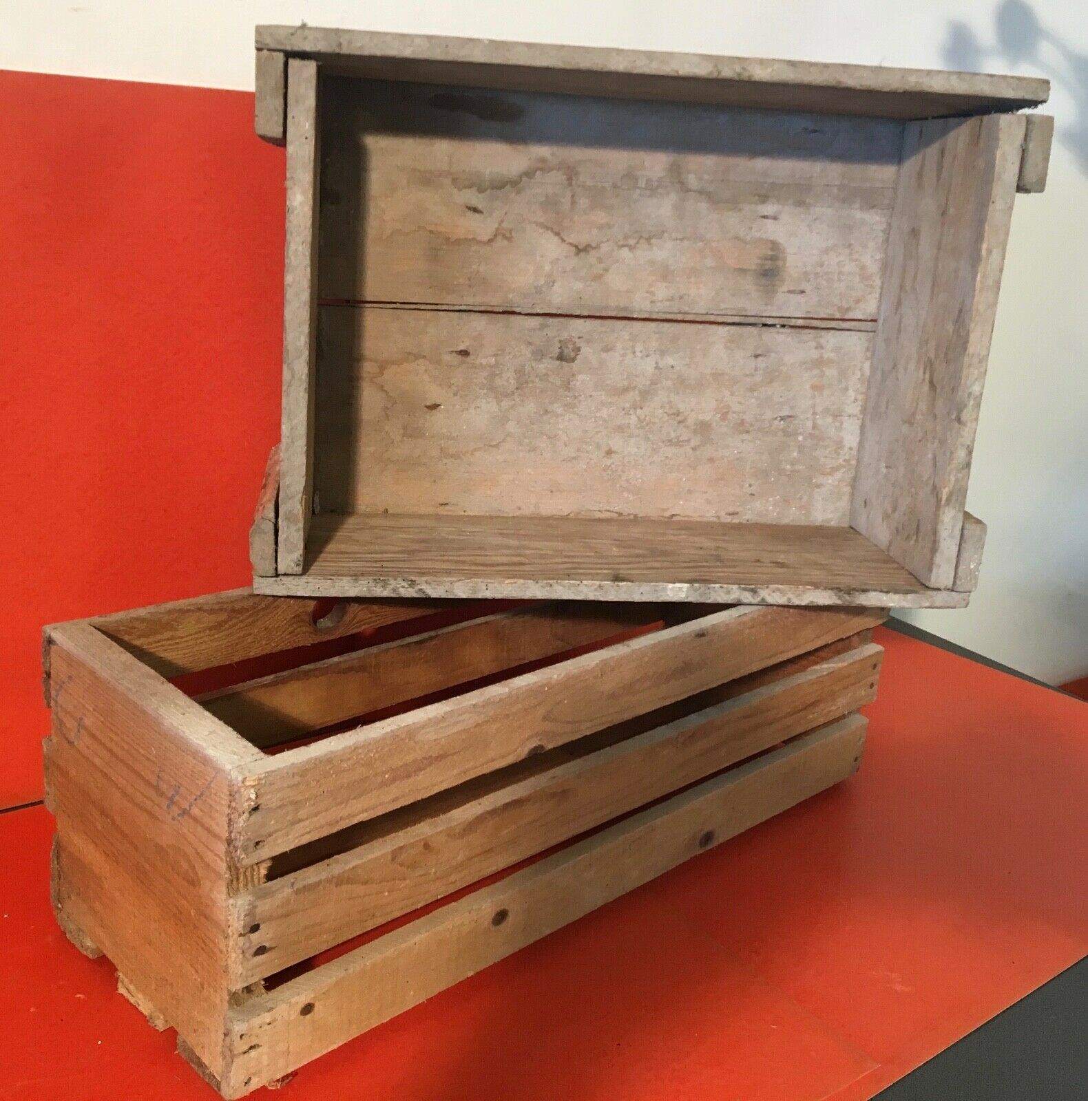 Lot de 2 caisse en bois ancienne