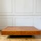 Coffee table in elm magnifying glass Rochebobois vintage