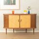 Elegant bar cabinet from the 1950s with rotating compartment and mirrored back