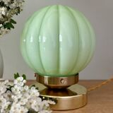 Vintage mint green opaline globe table lamp
