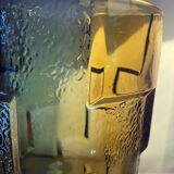 Vase from the 30s/40s with tiered smoked glass, beautiful strusturation and light catchment