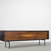 Dutch walnut sideboard with metal legs, 1960s