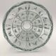 Vintage moulded glass vase, geometric relief decoration 1970
