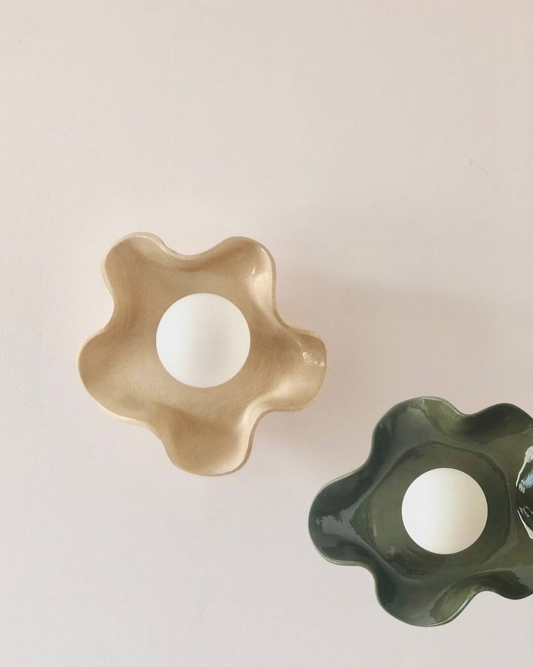 Square Coco Ceramic Wall Light - Jelly Sand