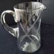 Water carafe, blown glass jug, engraved cross-hatched decoration