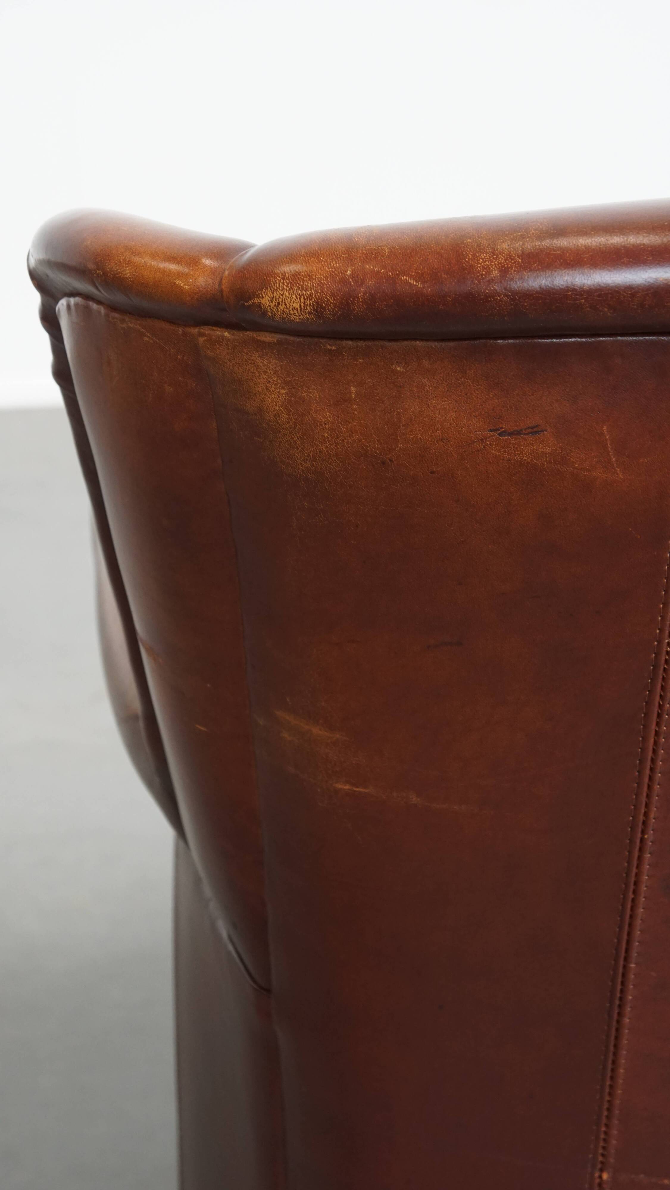 Sheepskin Leather Wingback Chair