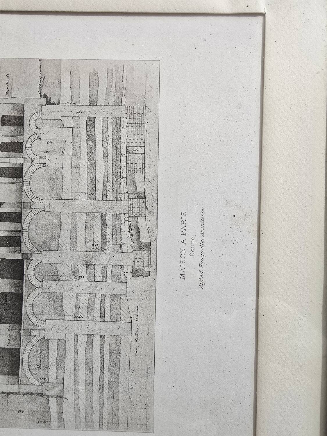 2 architect's plates under glass 1900